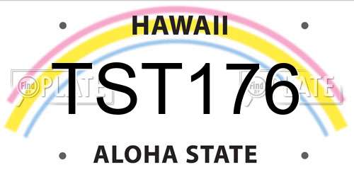 TST176 Hawaii License Plate