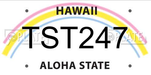 TST247 Hawaii License Plate