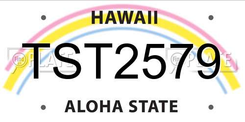 TST2579 Hawaii License Plate