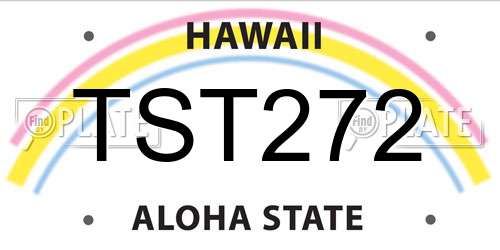 TST272 Hawaii License Plate