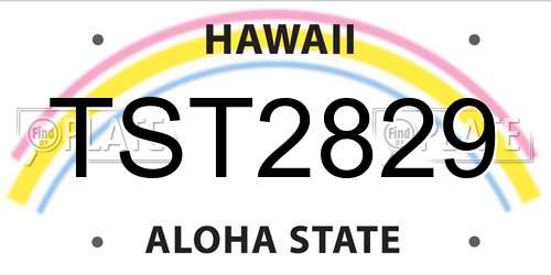 TST2829 Hawaii License Plate