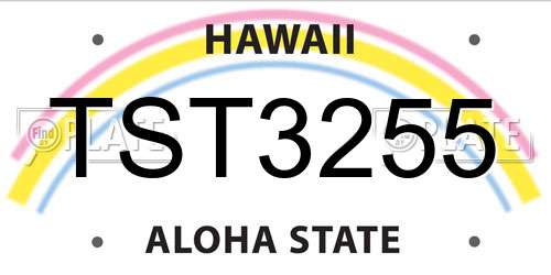 TST3255 Hawaii License Plate