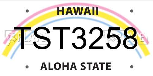TST3258 Hawaii License Plate