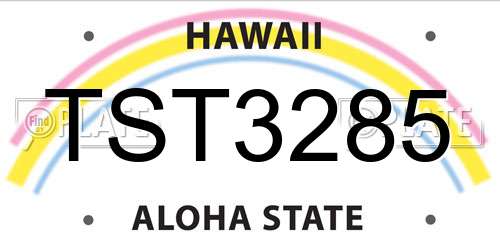 TST3285 Hawaii License Plate