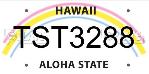 TST3288 Hawaii License Plate