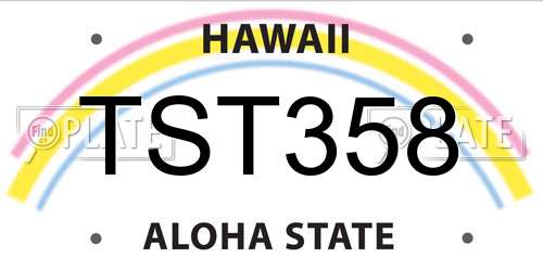TST358 Hawaii License Plate