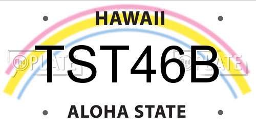 TST46B Hawaii License Plate