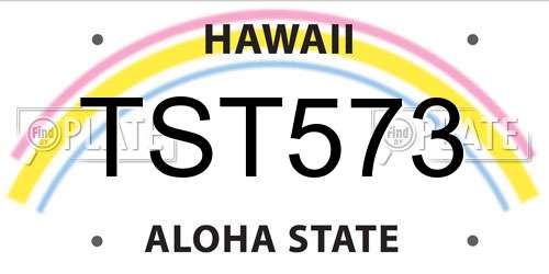 TST573 Hawaii License Plate