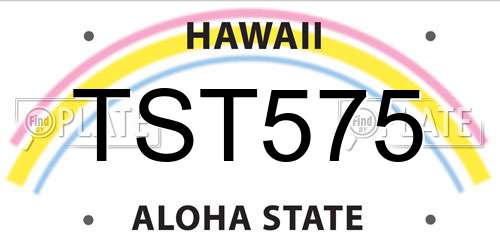 TST575 Hawaii License Plate