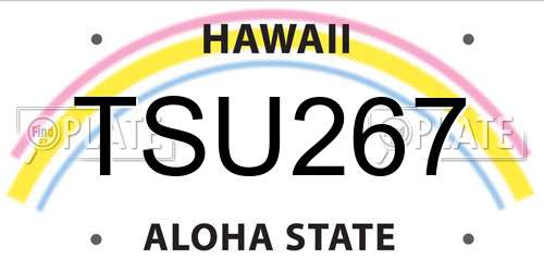 TSU267 Hawaii License Plate
