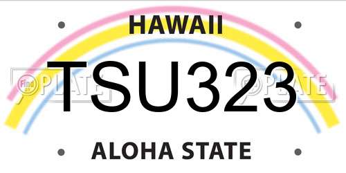 TSU323 Hawaii License Plate