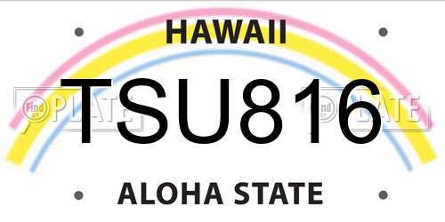 TSU816 Hawaii License Plate