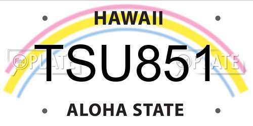 TSU851 Hawaii License Plate