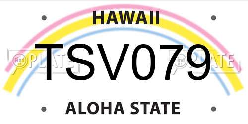 TSV079 Hawaii License Plate