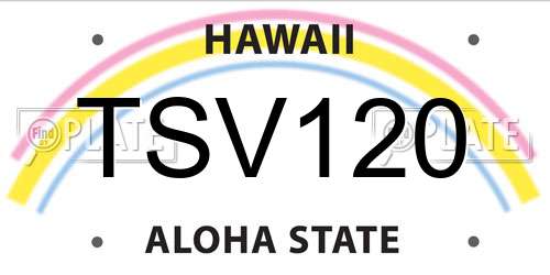TSV120 Hawaii License Plate