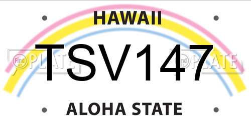 TSV147 Hawaii License Plate
