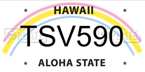 TSV590 Hawaii License Plate