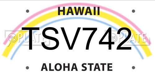 TSV742 Hawaii License Plate