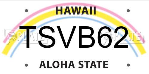 TSVB62 Hawaii License Plate