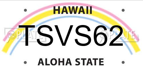 TSVS62 Hawaii License Plate