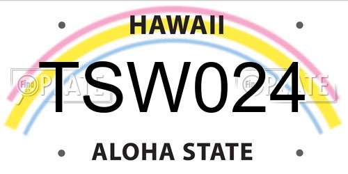 TSW024 Hawaii License Plate