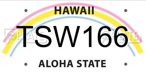 TSW166 Hawaii License Plate