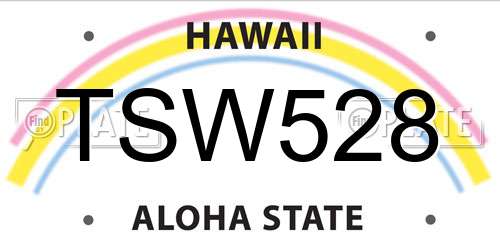 TSW528 Hawaii License Plate