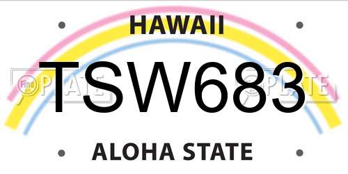 TSW683 Hawaii License Plate