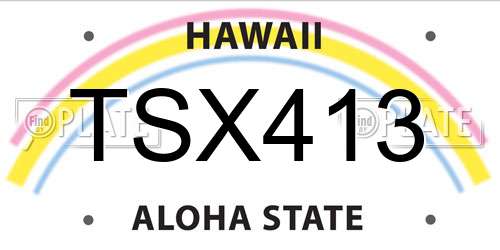 TSX413 Hawaii License Plate