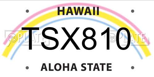 TSX810 Hawaii License Plate