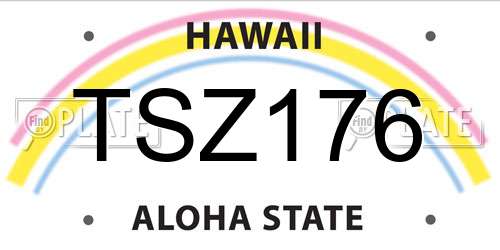 TSZ176 Hawaii License Plate