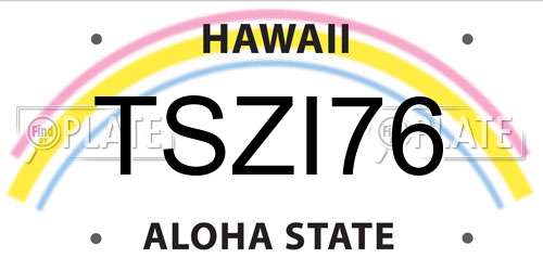 TSZI76 Hawaii License Plate