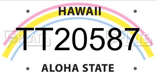 TT20587 Hawaii License Plate