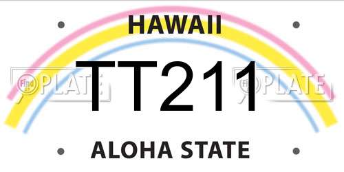 TT211 Hawaii License Plate