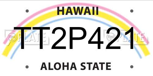 TT2P421 Hawaii License Plate