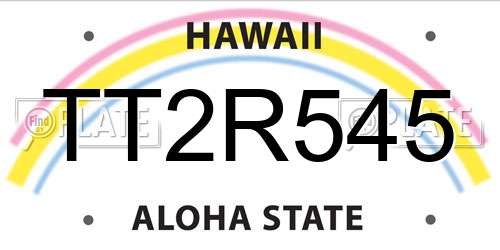 TT2R545 Hawaii License Plate