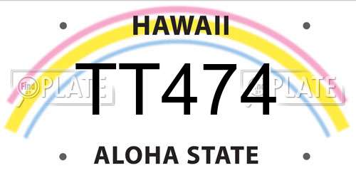 TT474 Hawaii License Plate