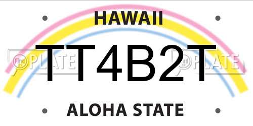 TT4B2T Hawaii License Plate