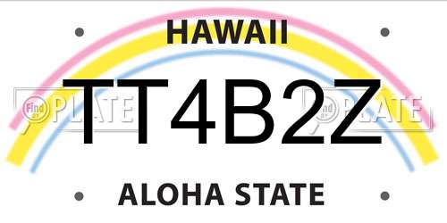 TT4B2Z Hawaii License Plate