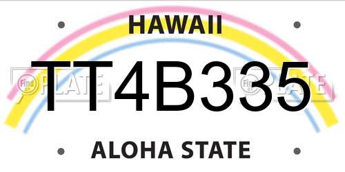 TT4B335 Hawaii License Plate