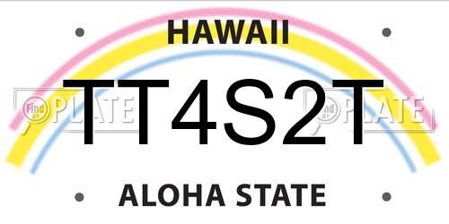 TT4S2T Hawaii License Plate
