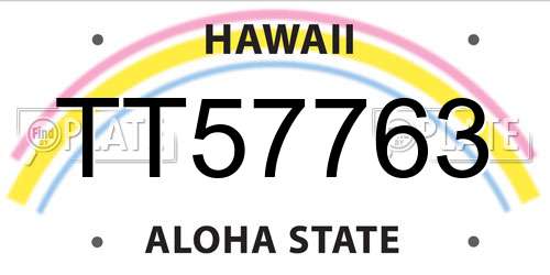 TT57763 Hawaii License Plate