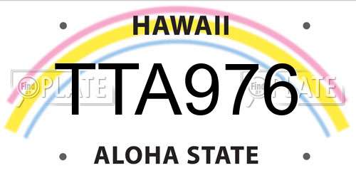 TTA976 Hawaii License Plate