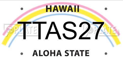 TTAS27 Hawaii License Plate