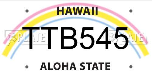 TTB545 Hawaii License Plate
