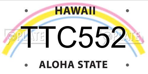 TTC552 Hawaii License Plate