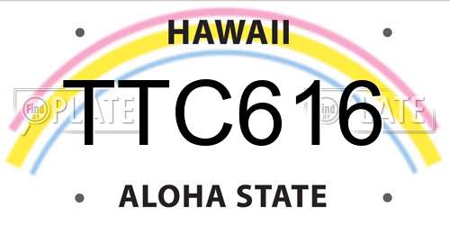 TTC616 Hawaii License Plate