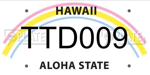 TTD009 Hawaii License Plate