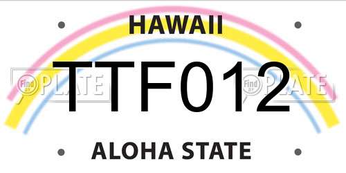 TTF012 Hawaii License Plate
