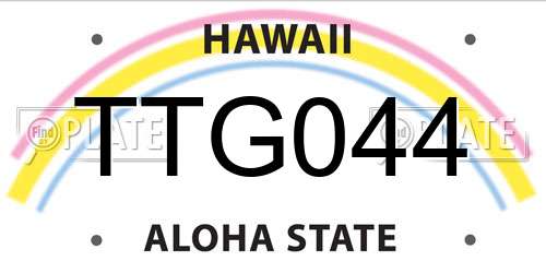 TTG044 Hawaii License Plate